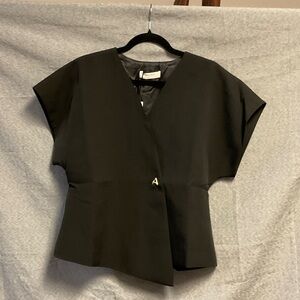 Commense Black Asymmetrical Women's Blouse